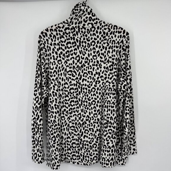 Lands End Womens Leopard Print Long Sleeve Turtleneck Top size 1X shaped fit - Picture 10 of 12